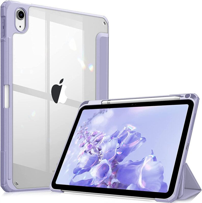 Per iPad Case 10th 9th Generation Pro 11 12.9 Cover Clear Pencil Holder Funda per iPad Air 5 4 7th 8th 9th 10.2 iPad Mini 6 Case