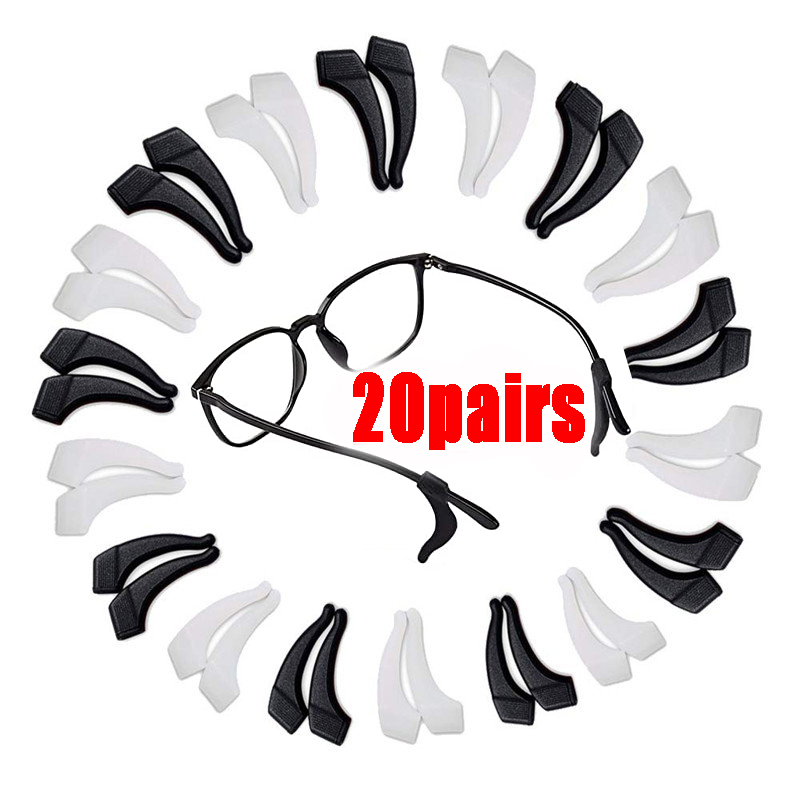 Silicone antiderrapante orelha gancho óculos perna orelha manga suporte fixador claro óculos acessórios aperto anti-queda eyewear titular