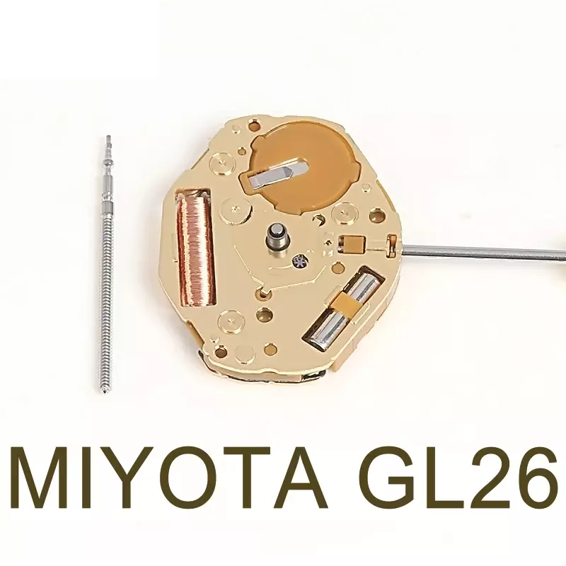 Movimiento electrónico de cuarzo MIYOTA GL26, piezas de repuesto de reparación de reloj, 2 movimientos de mano, nuevo