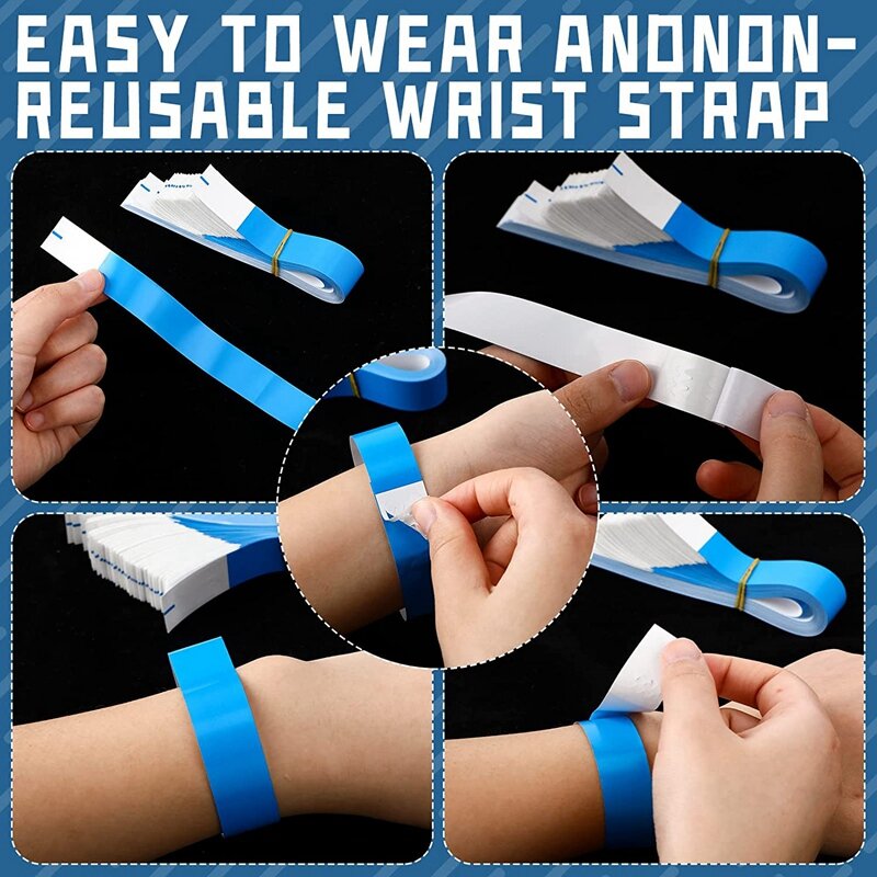 1200 Pack Of Paper Wristbands For Various Activities Neon Light Wristbands Lightweight Concert Wristbands (Blue)