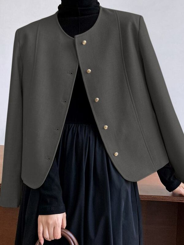 ZANZEA-Fatos de blazer de trabalho manga comprida para mulheres, casacos elegantes, outwear casual, botões sólidos para baixo, moda primavera, outono