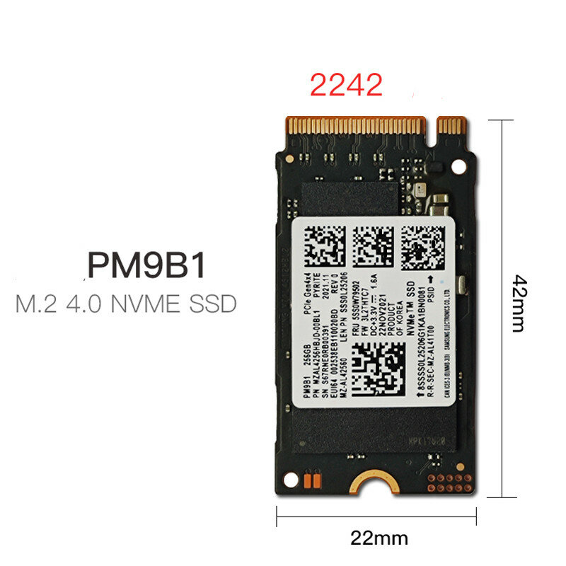 Samsung-PM9B1 محرك الحالة الصلبة ، 512G ، 1 تيرا بايت ، PCIE4.0 ، M.2 2242 ، SSD لأجهزة الكمبيوتر المحمول ، العلامة التجارية الجديدة