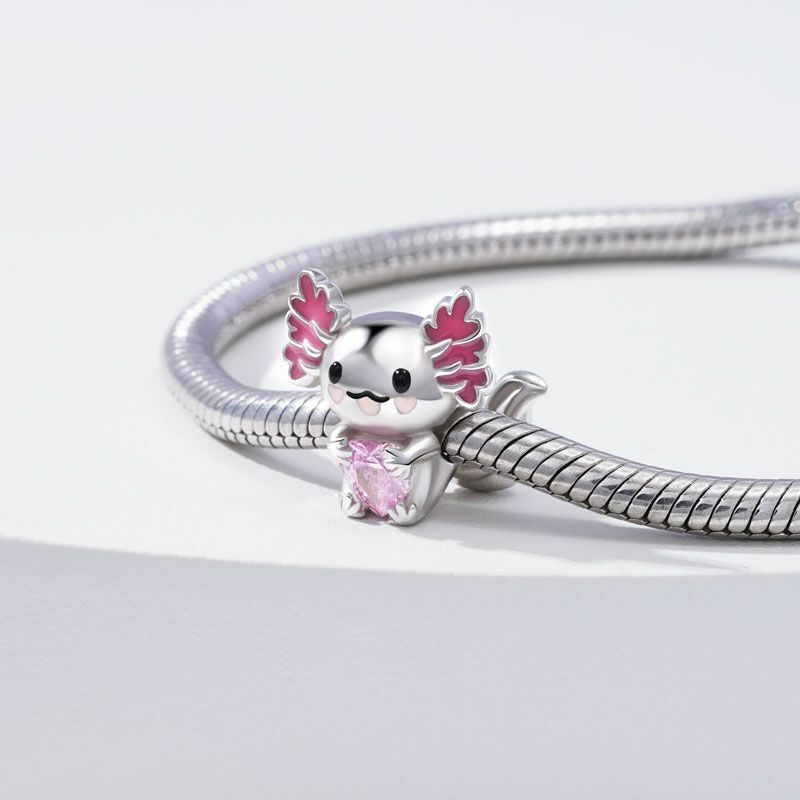 Globo de plata esterlina 925 para mujer, pulsera Pandora Original con diseño de cachorro, Axolotl mexicano, a la moda, joyería artesanal