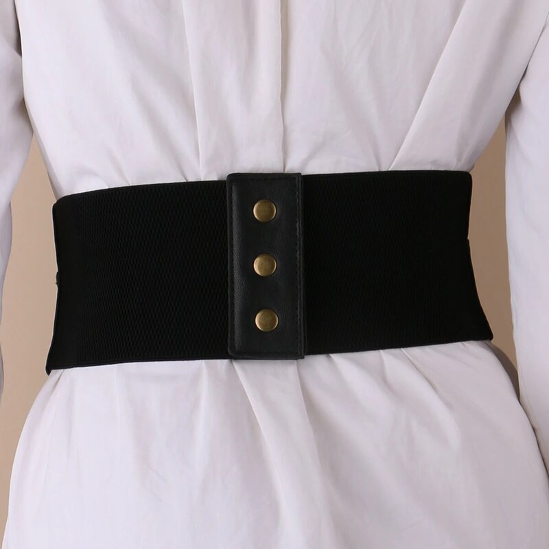 Ladies's Retro Binding rope Bronze corns Decorative waist seal simplicity Elastic slim Waistband belts For Women Shirt Dress
