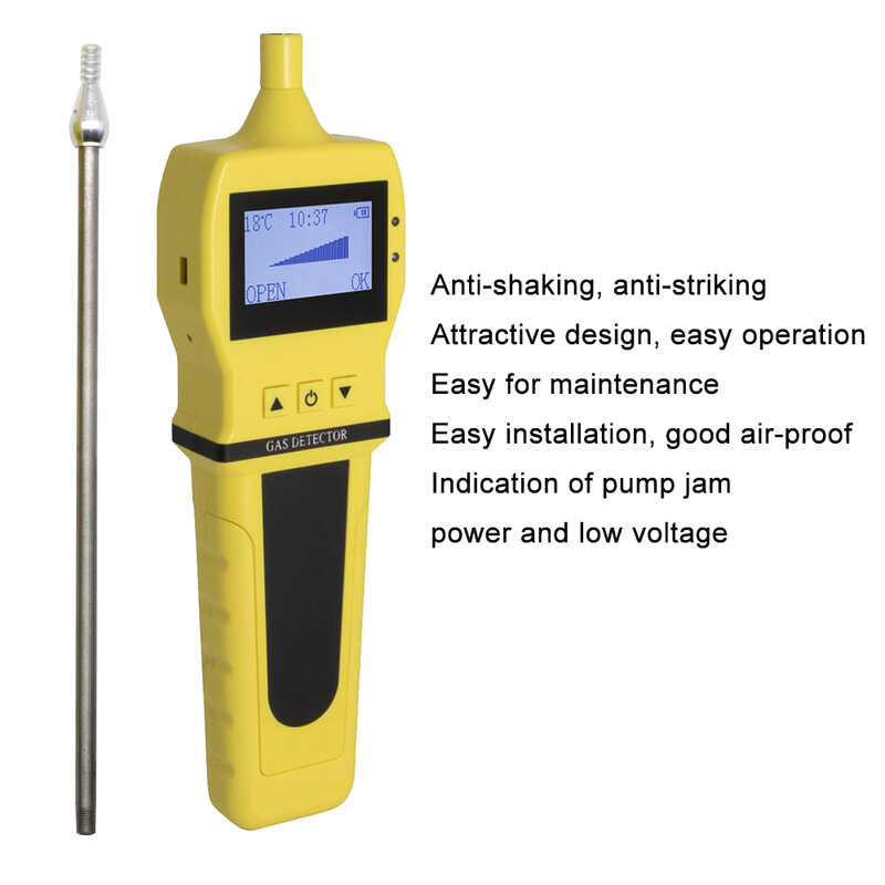 New Gas Sampling Pump CO2 CO Tester Portable Digital Charging External Pump Sampler Device Tool Use with Gas Detector EU Plug