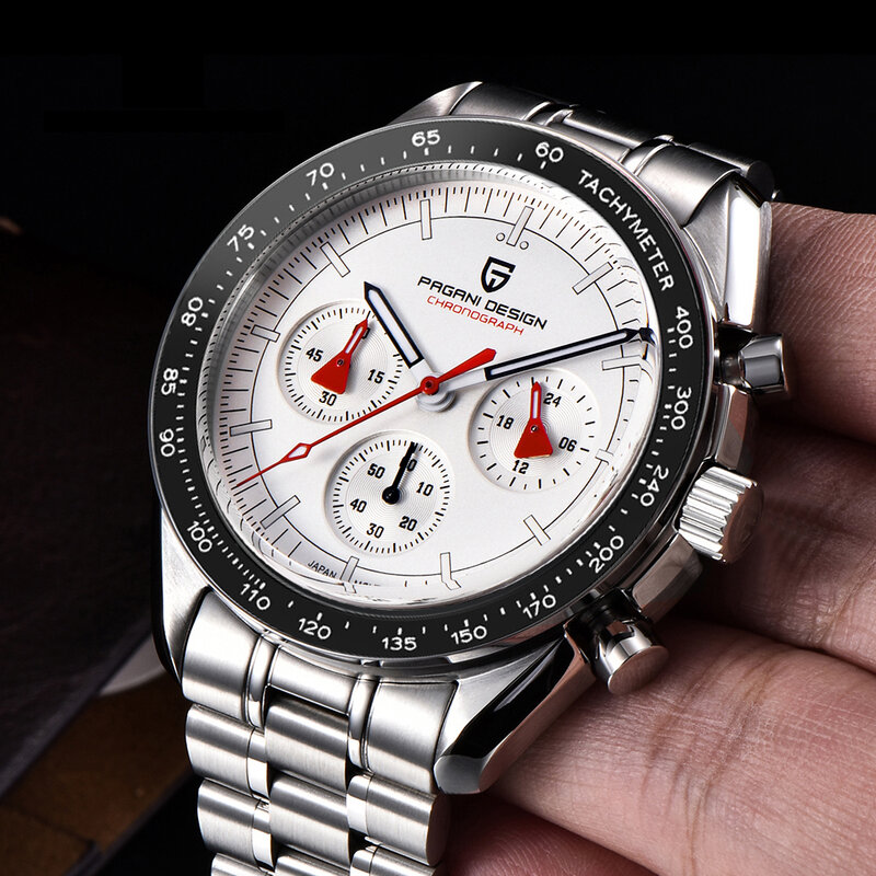 PAGANI DESIGN Moon Watches Men 2023 Top Brand Multifunction Chronograph Quartz Watch For Men Sports Leather Sapphire Clock Reloj