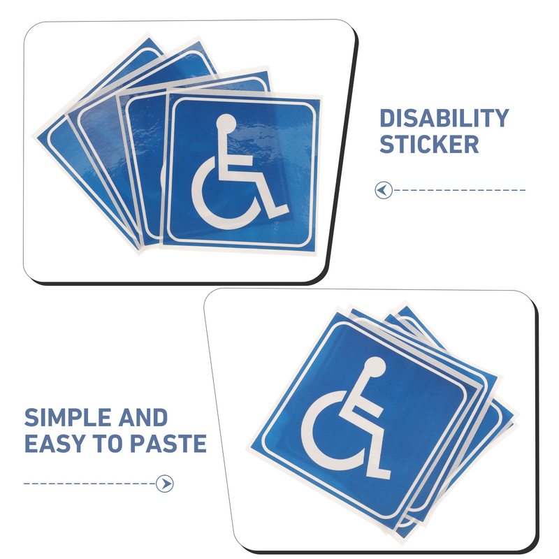 Handicap Anti-Scratch Handicap Sign, Decalques Símbolo para Cadeirantes e Deficientes, 4 Folhas