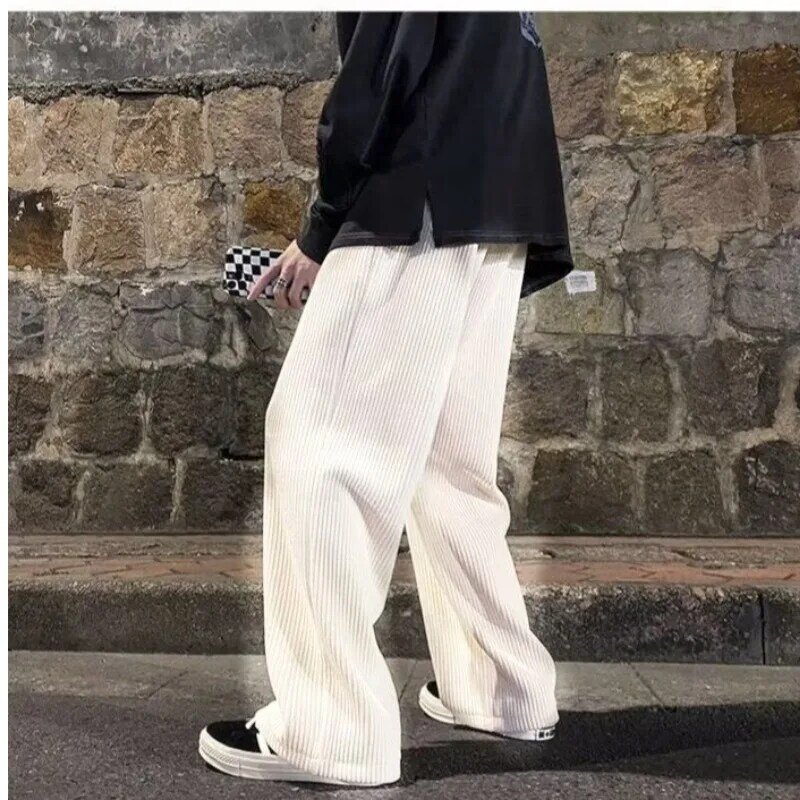 Pantalones bombachos holgados para hombre, ropa básica en blanco, sólida, con cordón, a la moda coreana, para Trekking y viajar al aire libre, 2024