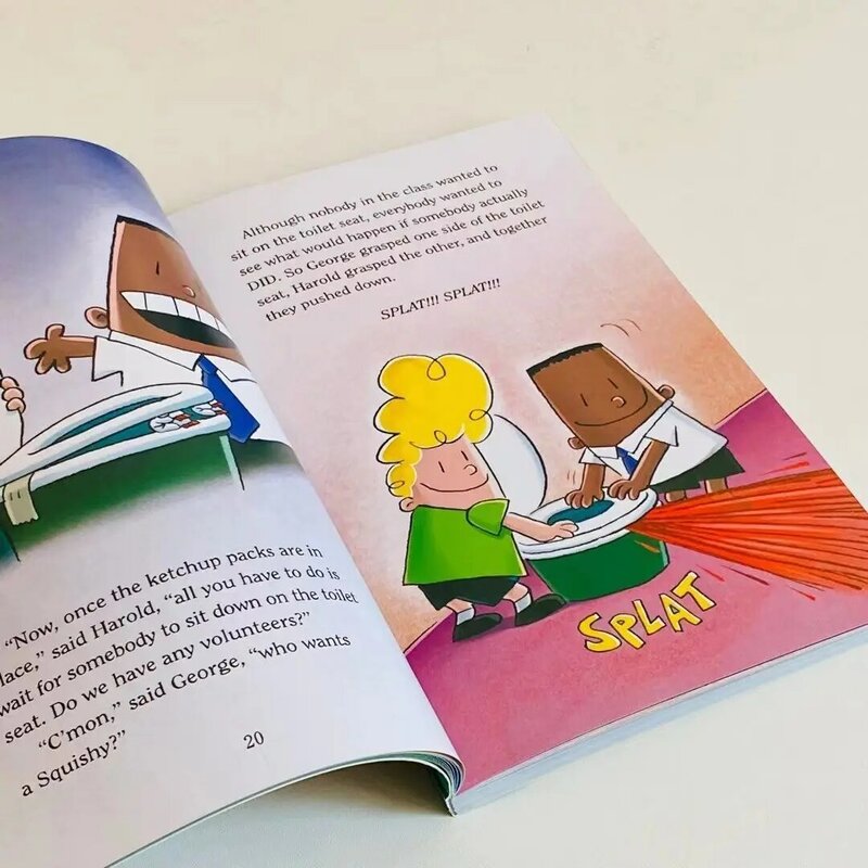 Conjunto Full Color Captain Cuecas Para Crianças, Livro de Histórias Inglês Engraçado, Cuecas De Leitura, 12 Livros, Idade 6-14