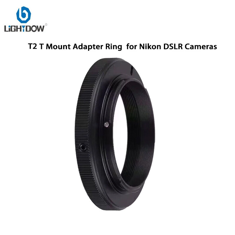 Lightdow แหวนอะแดปเตอร์ T2 T Mount สำหรับกล้อง Nikon DSLR D80 D3100 D3400 D750 D7200 D7100 D5500 D5300 D3300 D90 D610