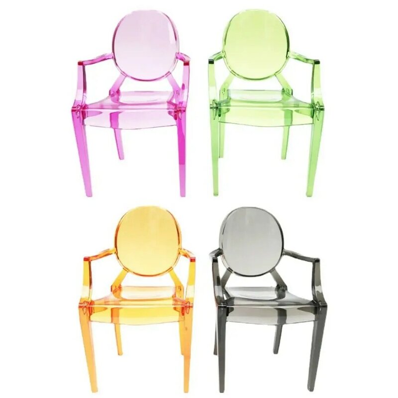 Silla de brazo en miniatura, modelo minimalista, muebles de casa de muñecas Multicolor, modelo de silla de escena de plástico