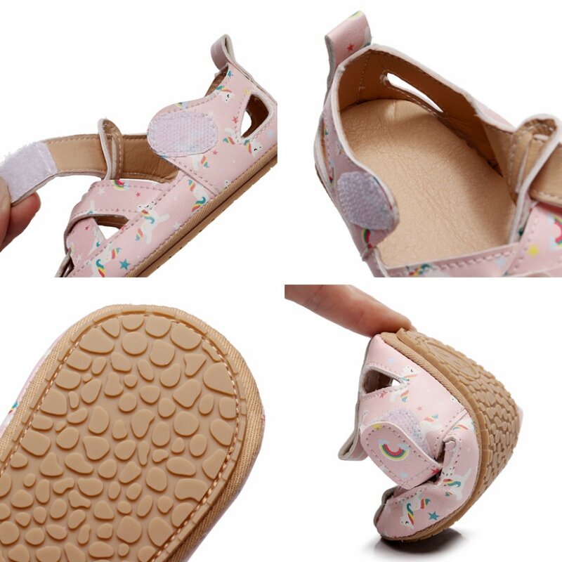 Sandalias infantiles de verano para niños y niñas, zapatos romanos de playa de cuero con correa cruzada hueca
