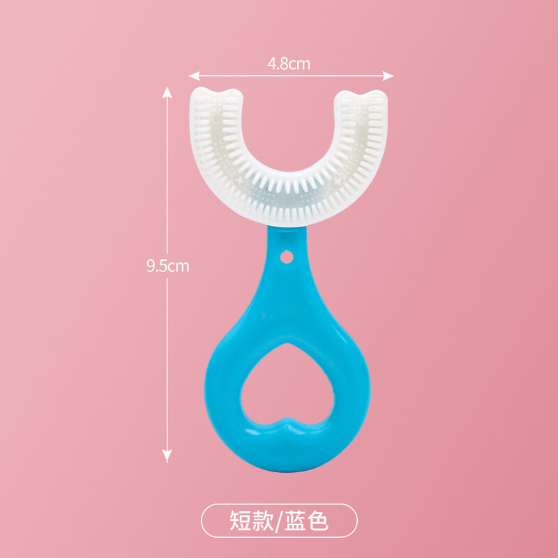 Cepillo de dientes en forma de U para bebé, mordedor de silicona, 360 grados, cuidado bucal, limpieza