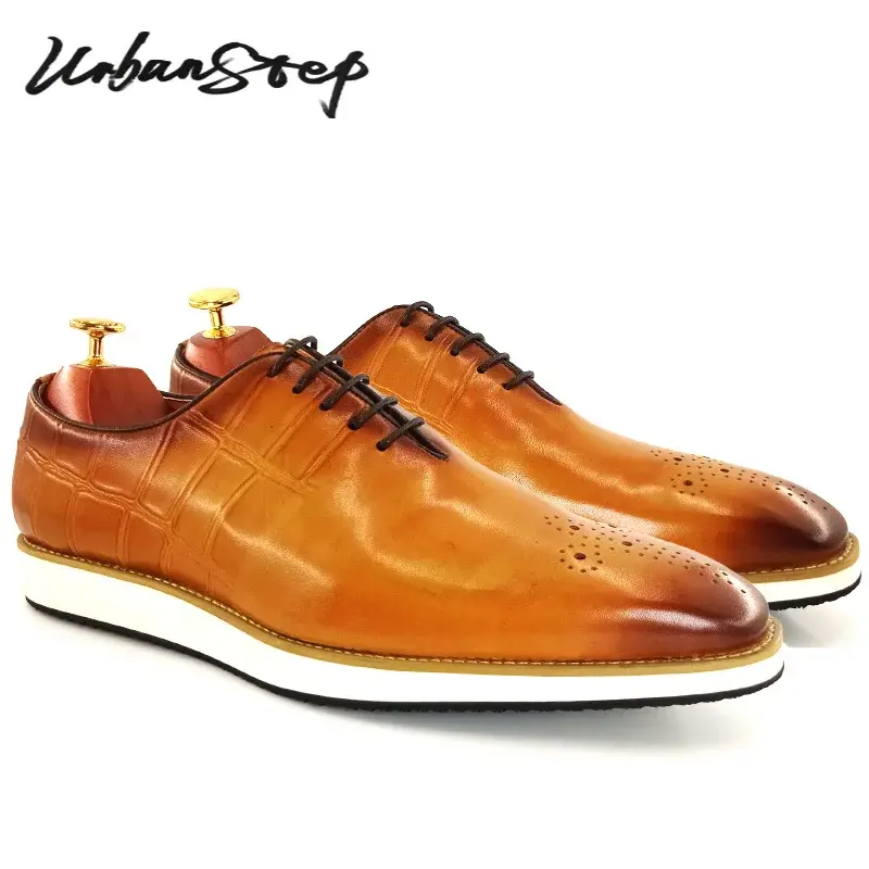 Высококачественные мужские повседневные кожаные рандомные оксфорды с острым носком кроссовки обувь для офиса Свадебная обувь для мужчин