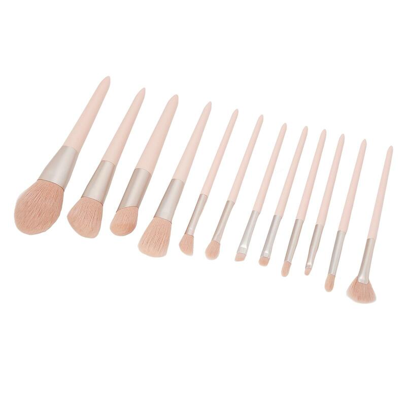 Professional Soft Fiber Hair Cosmetic Brush Set with Fashionable Ergonomic Wooden Handle - Ideal for Makeup Novices at Home