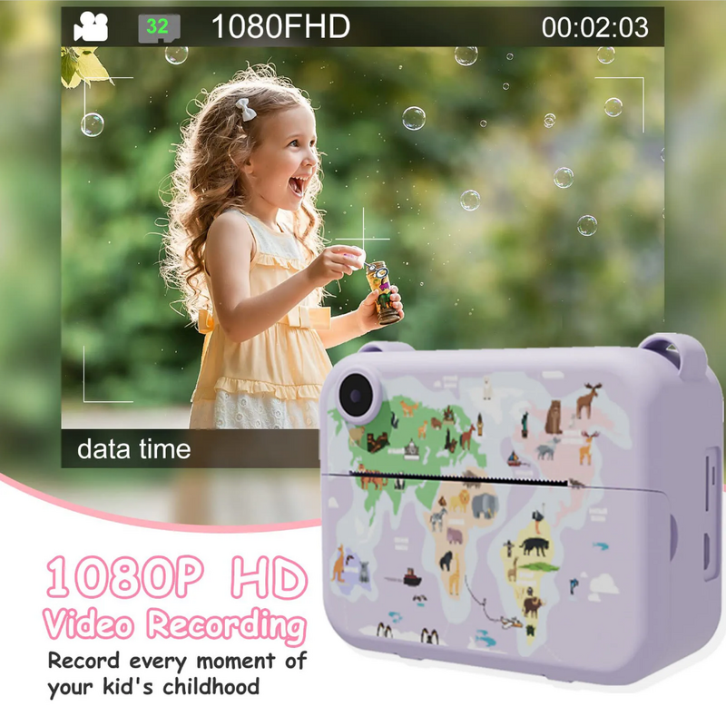 Цифровая детская камера мгновенная печать фото детский видеорегистратор Мини термопринтер видео образовательный подарок на день рождения
