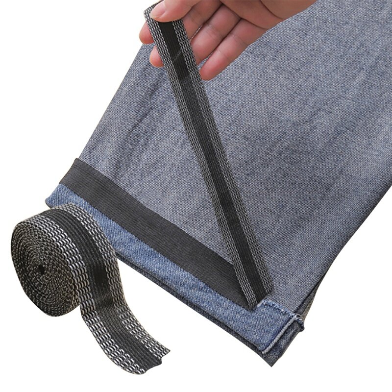 5M Pants Edge Shorten Paste Self-Adhesive Pants Mouth Hem Iron-on Hemming Tape Jeans Pants DIY Sewing Free Trousers Fabric Patch