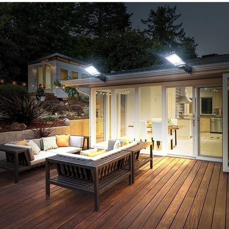 Lampu Jalan tenaga surya, lampu tenaga surya dengan 3 Mode cahaya tahan air Sensor gerak pencahayaan keamanan untuk taman teras jalan halaman