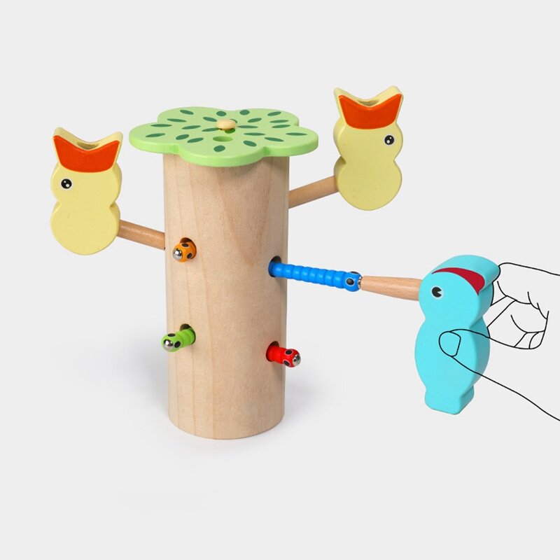Магнитная игрушка «поймать дятла», развивающие игрушки для мелкого мотора, обучающие игрушки для детей, обучающие игрушки для детей
