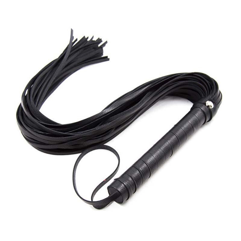 1PC PU Leather Horsewhip Riding Sports Equipment Anti-Slippery Handle Black Horse Whip Riding Horse Supplies