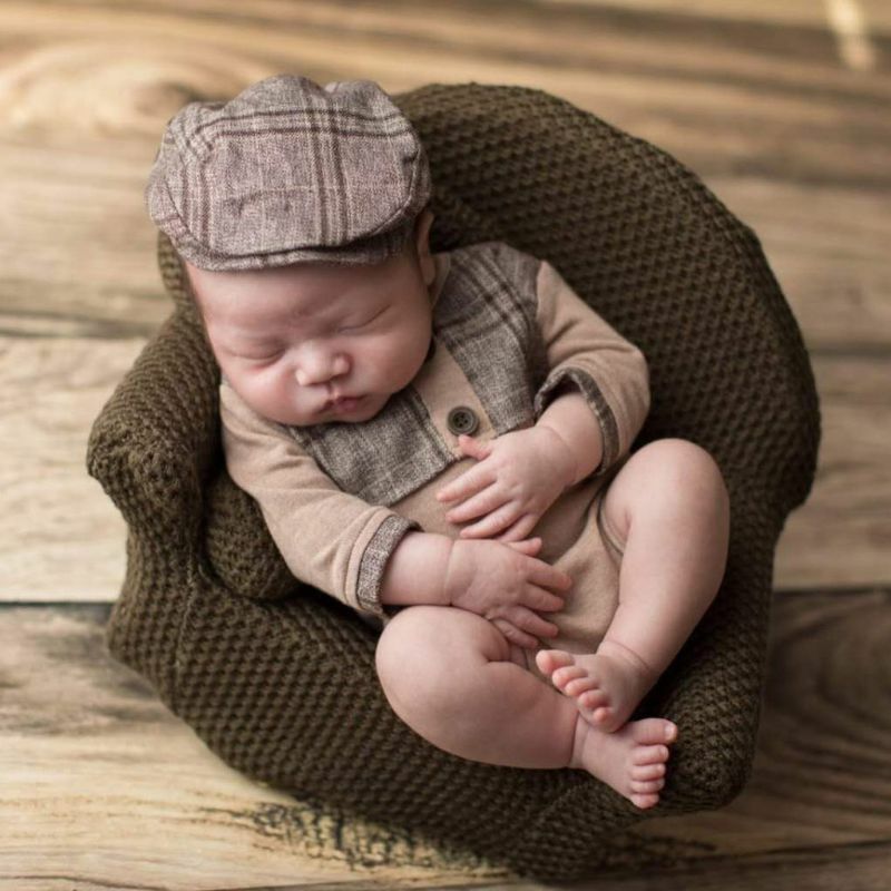 3 Buah Alat Peraga Fotografi Bayi Sofa Mini Sofa Rajut Bayi Figur Berpose untuk Pemotretan Bayi Pengiriman Drop Ramah Kulit