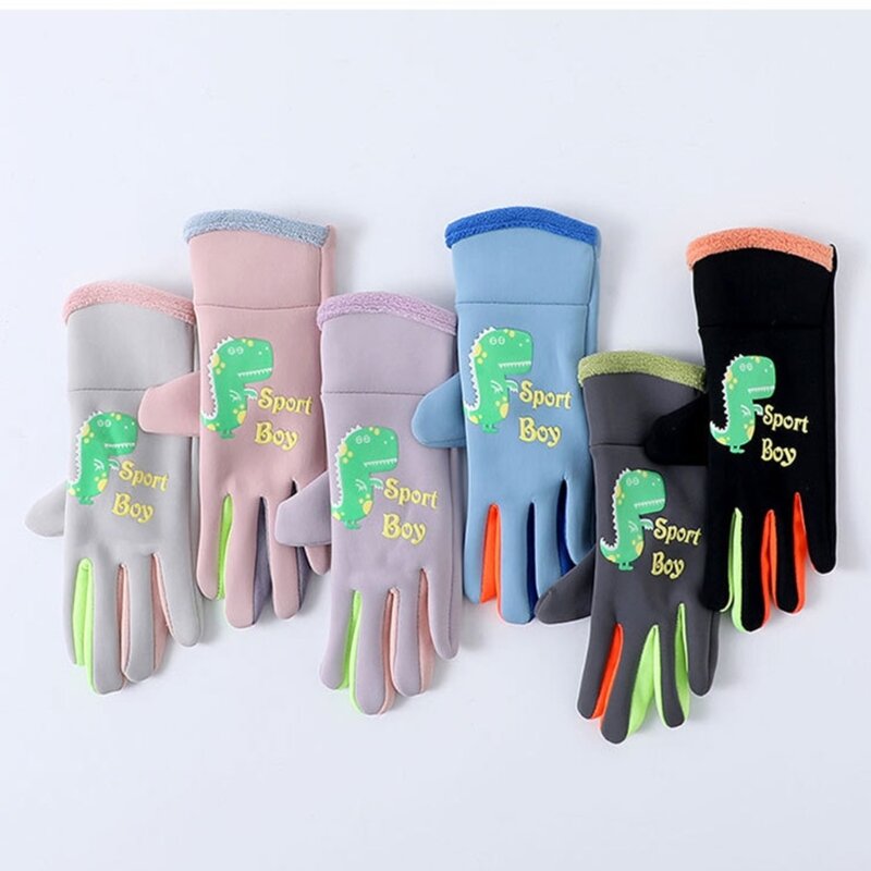 1 paio guanti invernali per bambini addensati guanti da sci per bambini guanti antiscivolo impermeabili antivento con polsini