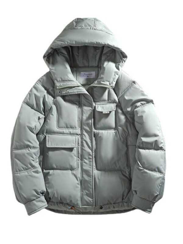 Winter Puffer Jacket Women 2022 Solid Simple Hooded Bubble Coat Cotton Padded Warm Parka Pockets Casual Outwear