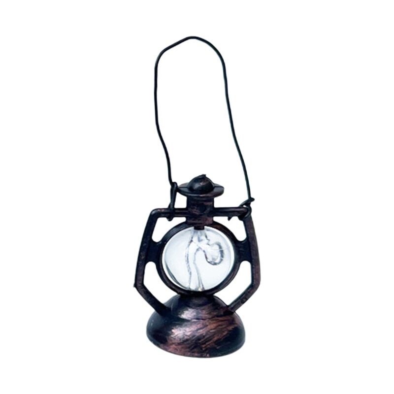 Vintage miniaturowa lampa huraganowa DIY akcesoria do domku dla lalek dostawa gier fabularnych