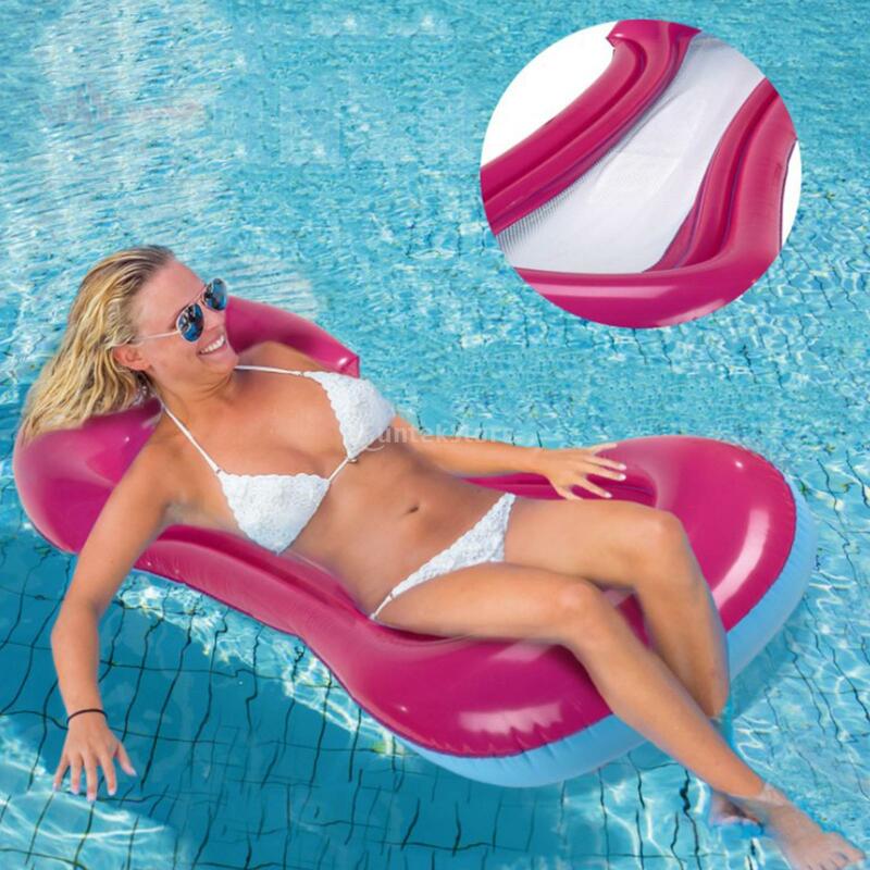 Inflatable Hammock Floatings แถวสระว่ายน้ำชายหาดฤดูร้อน Lounger เตียงลอย Air ที่นอนสำหรับกีฬากลางแจ้งสระว่ายน้ำ