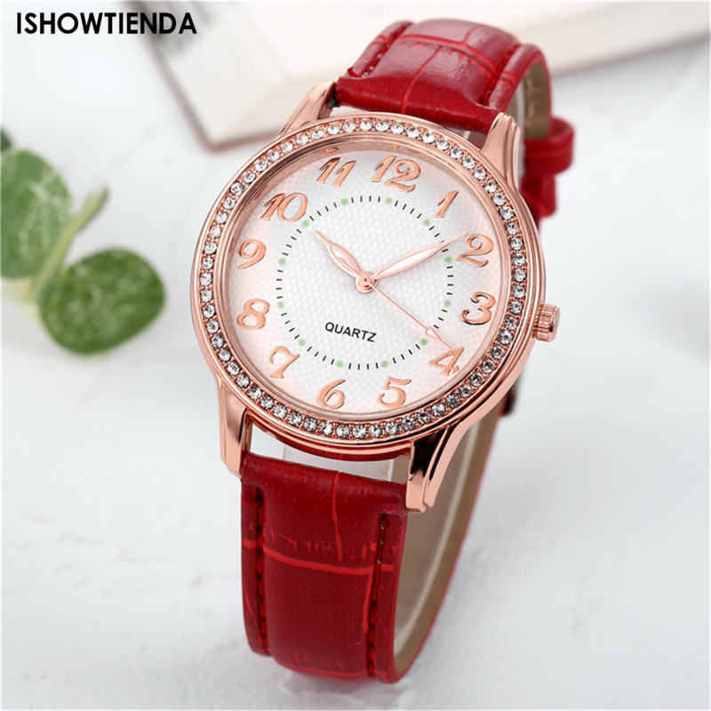 女性のためのシンプルなスタイルのクォーツ腕時計、ダイヤモンド時計、女性のためのファッショナブルなベルト時計、豪華