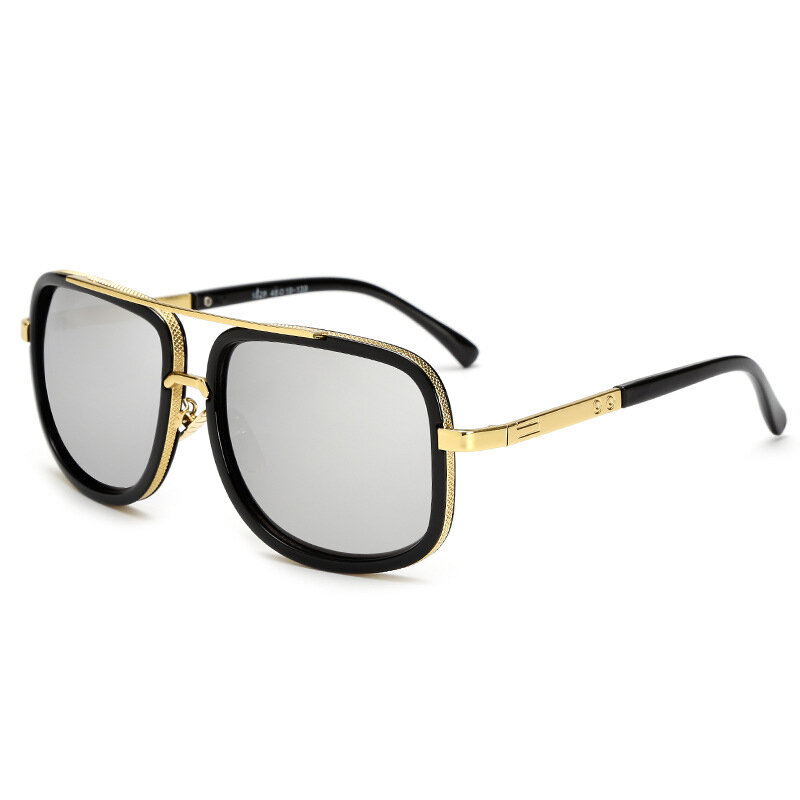 Солнцезащитные очки в стиле ретро UV400 Мужские, модные брендовые дизайнерские солнечные аксессуары в большой оправе, квадратной формы, в винтажном стиле, для вождения