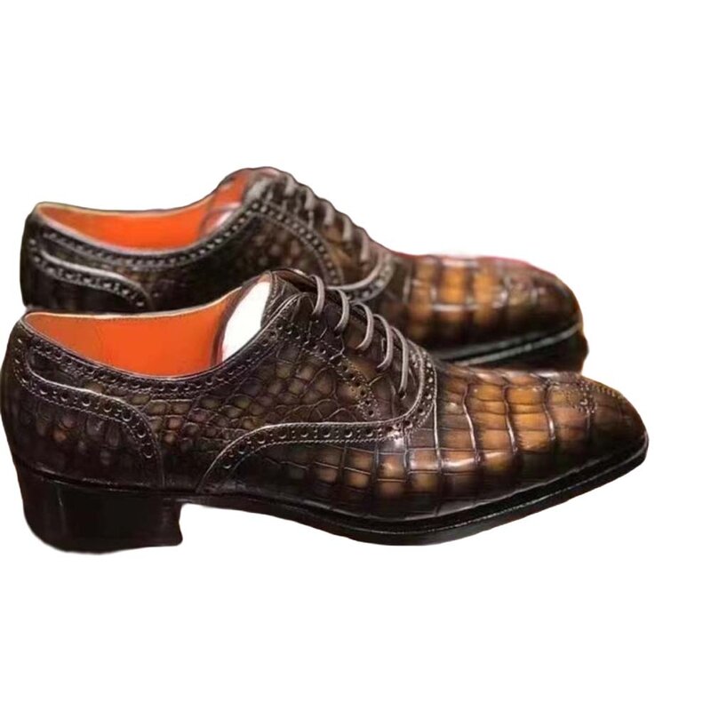 Sanyecheshing-男性用のフォーマルシューズ,クロコダイルドレスの靴,新しいコレクション