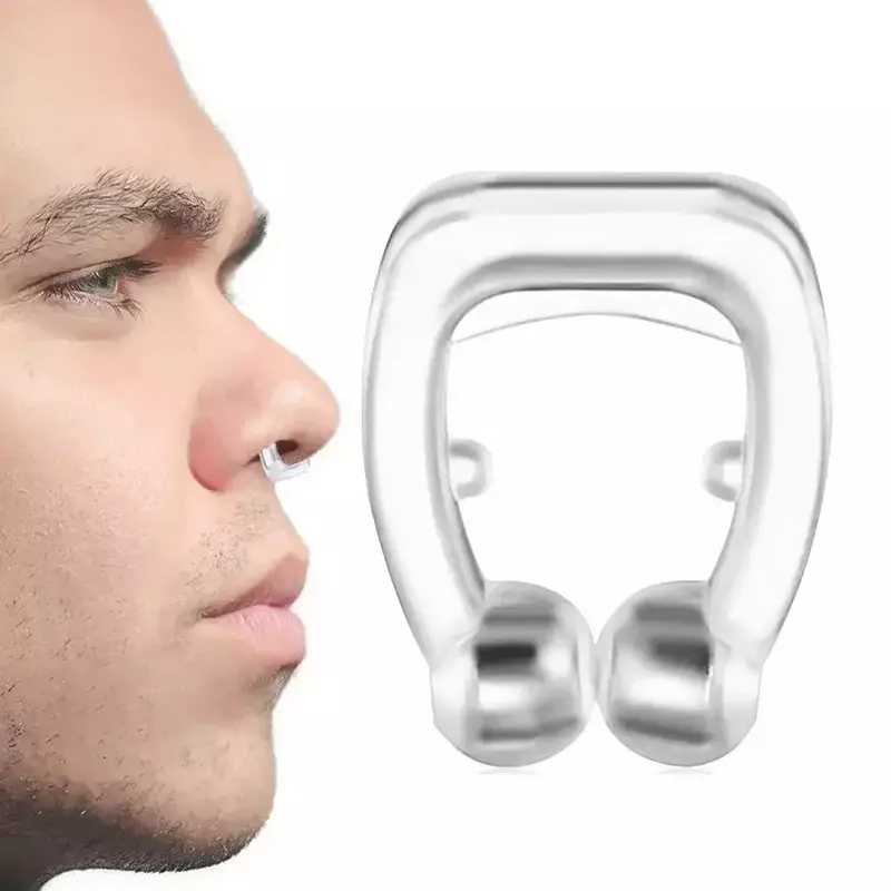 Clip magnético de silicona portátil para la nariz, herramienta Unisex para dejar de roncar, antirronquidos para dormir