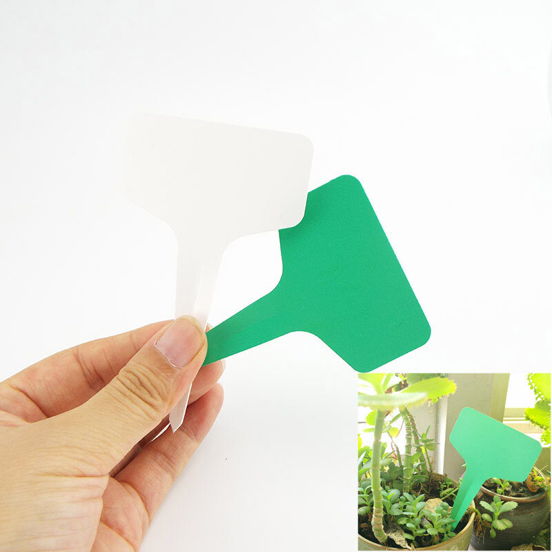 PVC 온실 식물 T 태그 라벨, 화분 플라스틱 마커 사인, 방수 허브 식물, 정원 도구 용품, T1, 100X