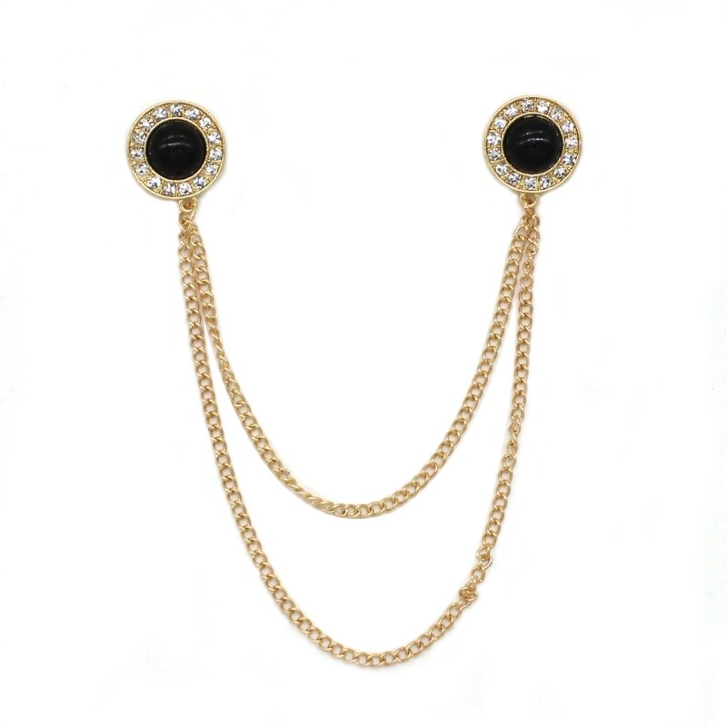 Broszka damska łańcuszkiem nabijanym kryształkami Elegancki krawat Broszki biżuterią Dżetów Broszki do stroju wizytowego