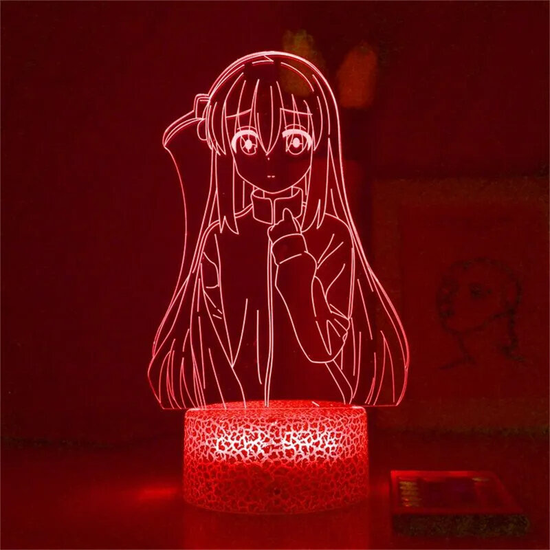 Anime 3D Acrílico Night Light, Gotoh, Hitori, Manga, Ijichi, Nijika, abajur, luzes de cabeceira, decoração do quarto, presentes, quente