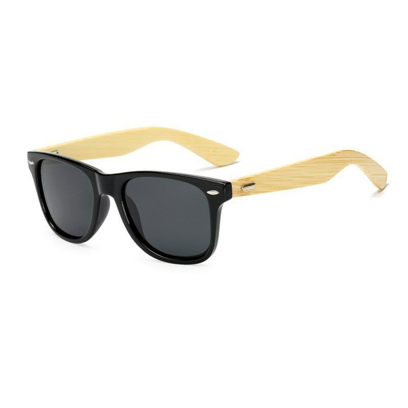 Com caso quadrado óculos de sol de bambu de madeira marca designer driveing óculos de sol uv400 gafas de sol