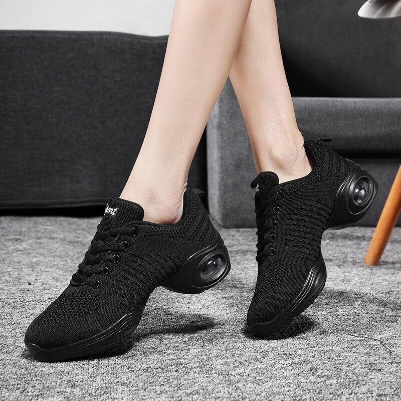Sepatu Dansa STRONGSHEN Sepatu Hip Hop Jazz Modern Sepatu Dansa Bersol Lembut dan Ringan Yang Menyerap Udara untuk Wanita