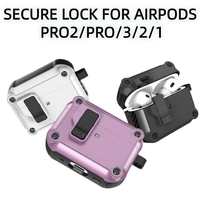 Security Lock Cover for AirPods Pro 2 3 Case for AirPods Pro2 Pro 2nd Gen 2023 Case Shockproof Cover Air Pods Pro airpods3 Funda