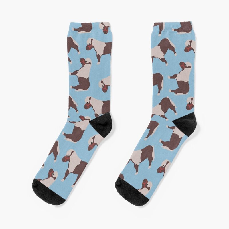 Lil' Sebastian Pattern -Blue Socks valentine gift ideas cotton Men's Socks Luxury Women's