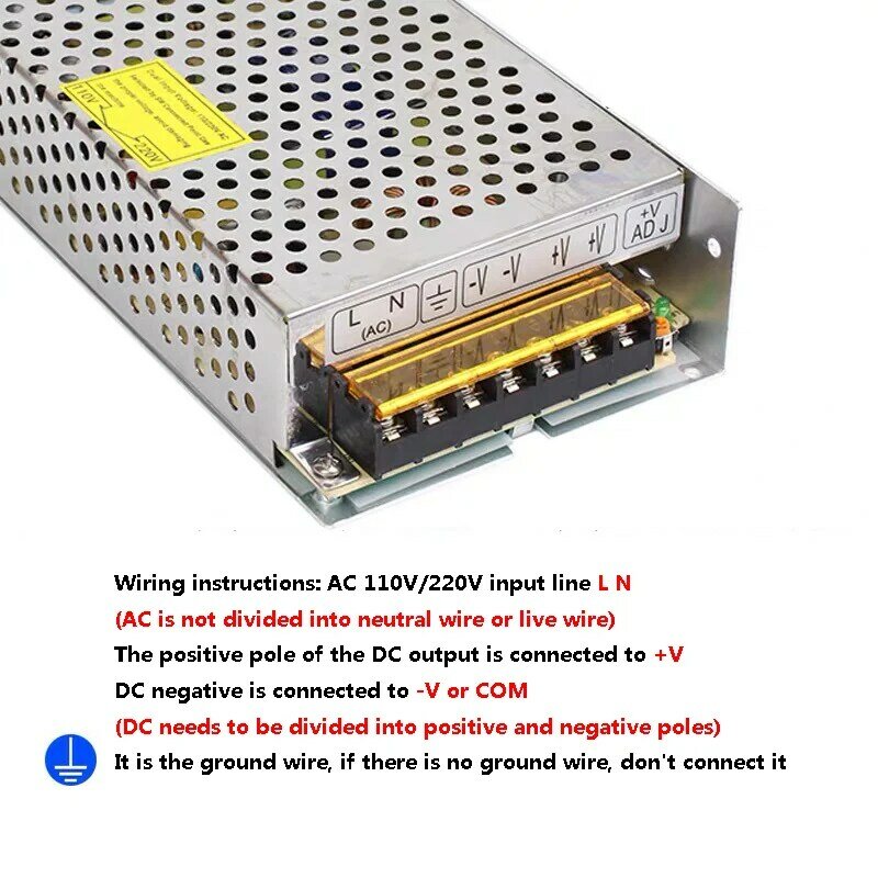 Vusum transformator oświetleniowy, z AC 110 V-220 V do DC 5 V, 12 V, 24 V, 48 V, adapter do zasilacza 2A, 5A, 10A, 15A, 20A, 30A, taśma LED, sterownik przełącznika