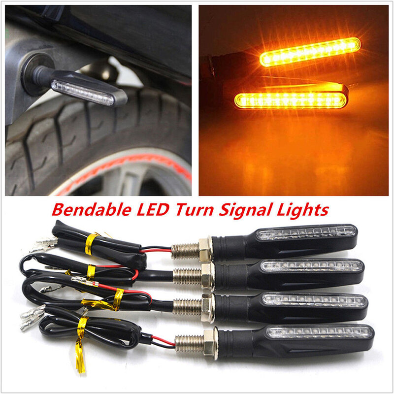 1/2/4pc LED Motorcycle Turn Signals Light Tail Flasher Blinker IP68 Waterproof Indicator Blinker Rear Lights Lamp Accessories