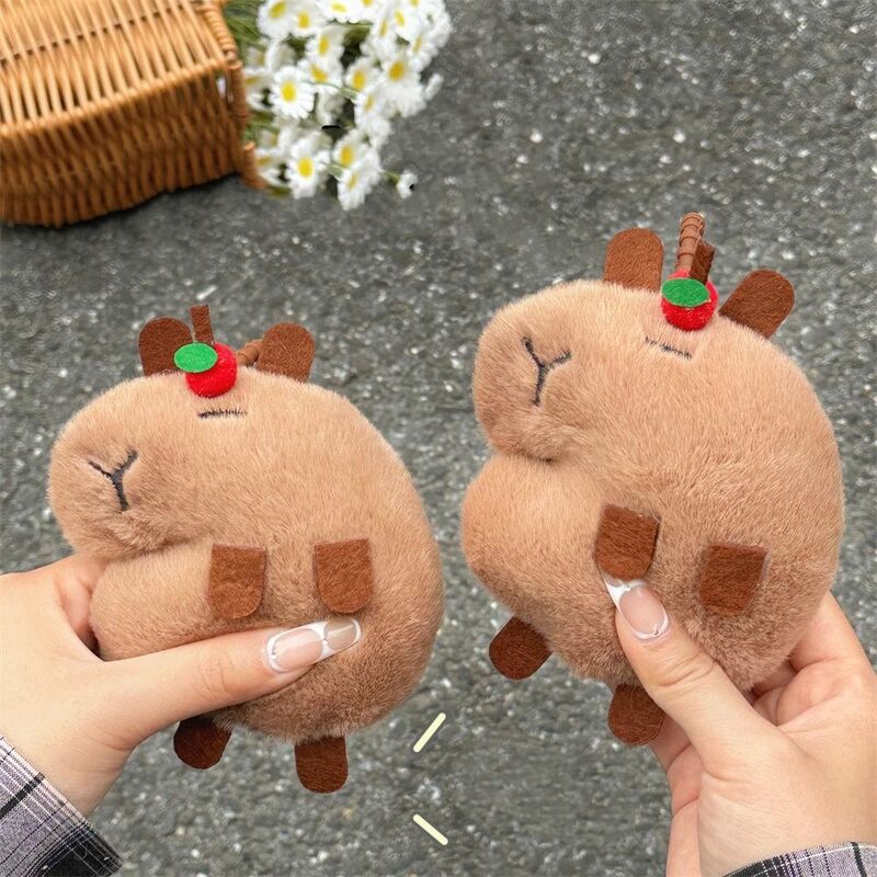 Keychain Capybara Pendant DIY Craft Accessories Backpack Plush Toy Bag Pendant Make a Sound Doll Toy Key Chain Decoration