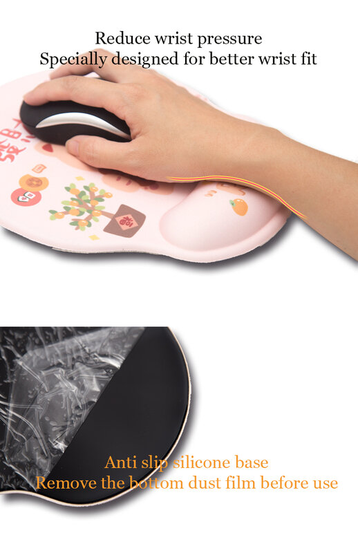 5pcs Mouse Pad Wristband Gaming Mousepad Cute Wrist Guard Mouse Pad Mice Mat Comfortable Mouse Pad Gamer For PC Laptop