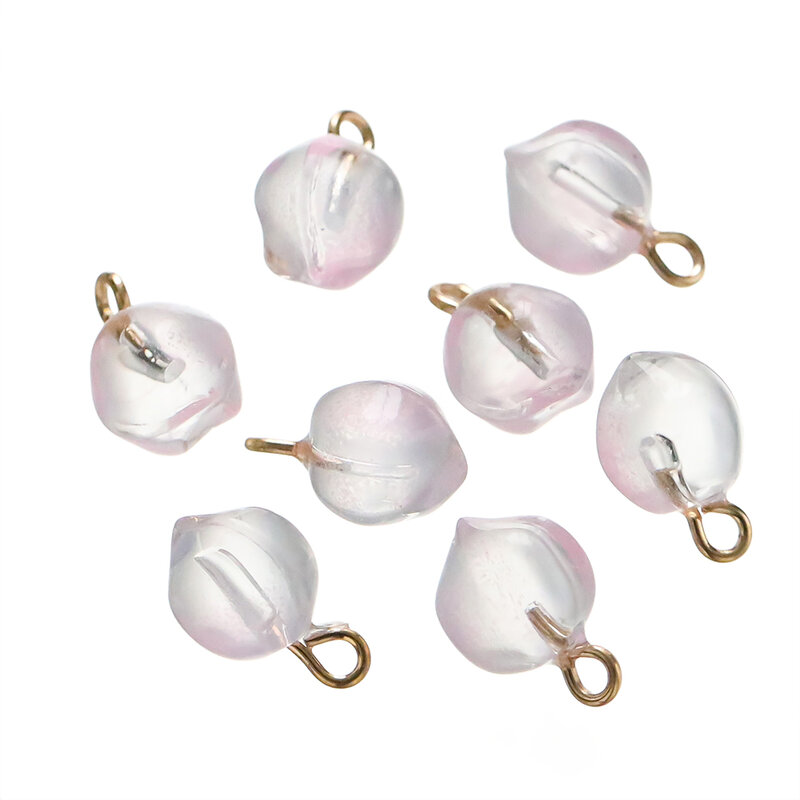 10 pz/lotto ciondoli a forma di pesca in vetro Charms per orecchini fatti a mano con bracciale collana pendente accessori per la creazione di gioielli fai da te