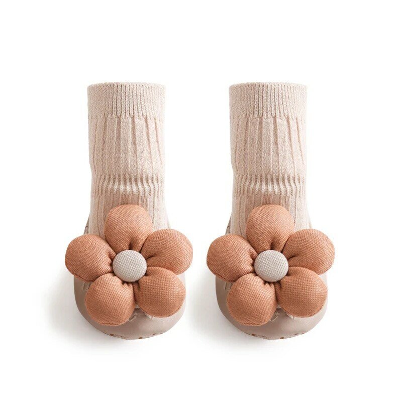 2023 New Baby Shoes and Socks Baby Cartoon Floor Sock Anti-skid Leather Soles Toddler Socks Lovely Flower Princess Socks Shoes