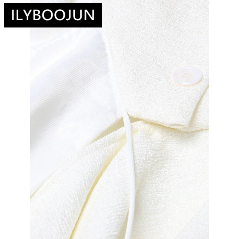 ILYBOOJUN-Blazer recortado feminino, lapela, manga comprida, monocromático, streetwear, roupa feminina, estilo de moda, outono, novo, 2022