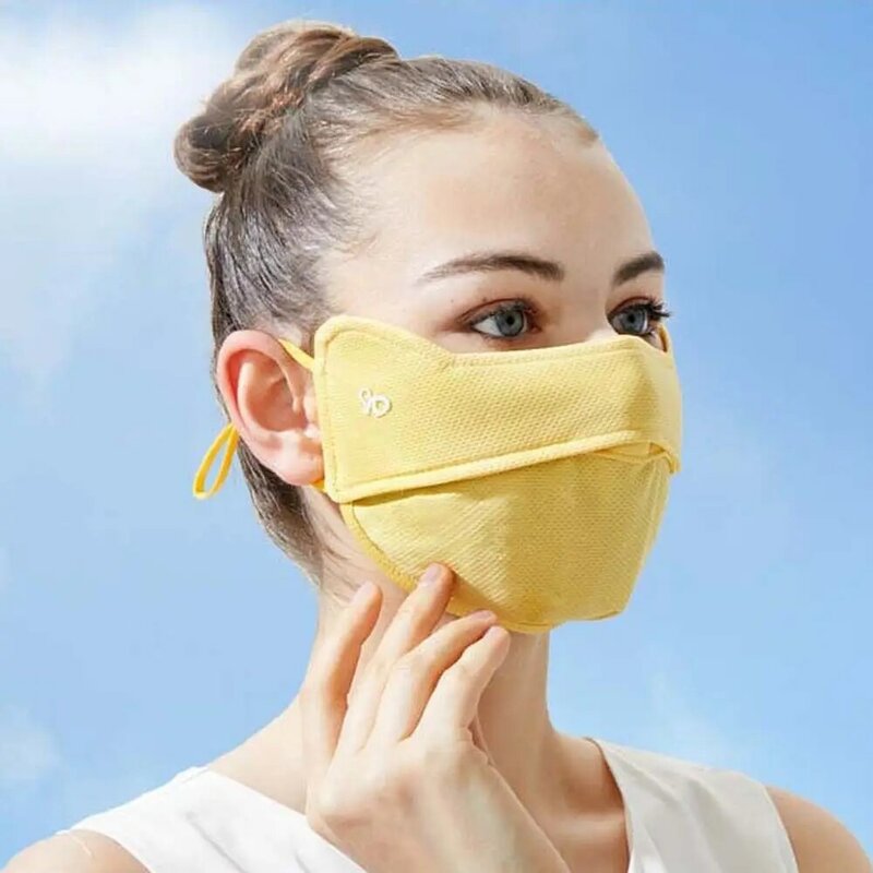 Mascarilla facial Anti-UV, máscara de seda helada, protección UV, protector solar, bufandas faciales de verano, ciclismo