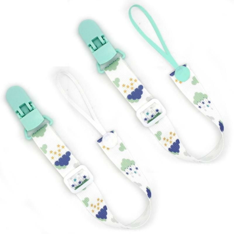 Cartoon Print Pacifier Clip Chain Baby Teether Pacifier Chain Strap Holder Clip