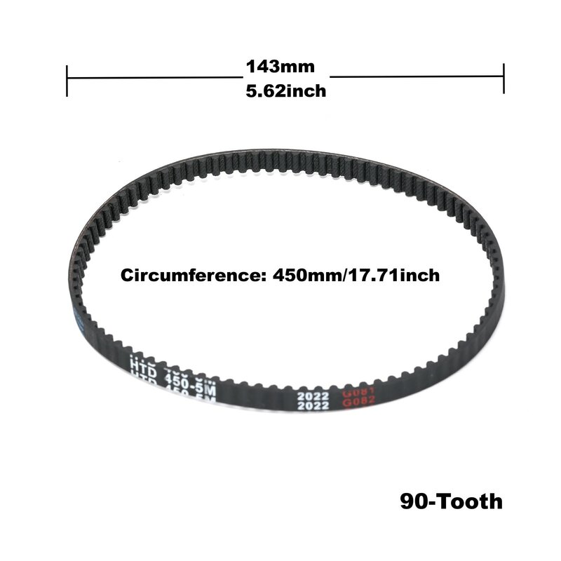 Correa de goma para cortacésped HTD de 2 piezas, 450-5M(450mm de circunferencia, paso 5mm, ancho 8,5mm) para BOSCHRotak 32 Elan 32, cortacésped 32
